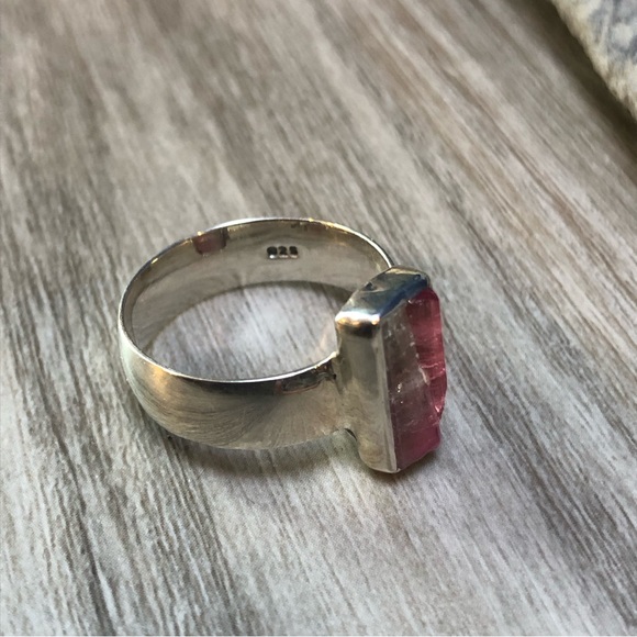 Raw Tourmaline Sterling Ring - Picture 7 of 11